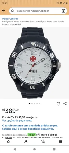 Relógio, do Vasco masculino, em perfeito estado