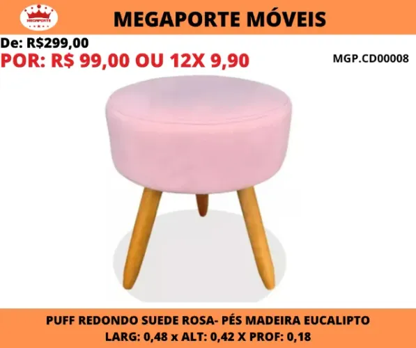 PUFF REDONDO ROSA