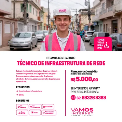 TÉCNICO DE INFRAESTRUTURA DE REDE - SENADOR CANEDO | GOIANIA-GO
