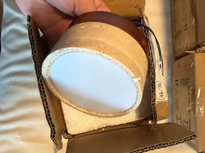 4 Luminárias De Teto Estilo Wabi-sabi Japonês Pedra E Madeira .