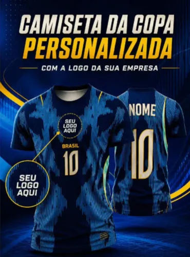 Camiseta personalizada uniforme da copa do mundo seleção brasileira 