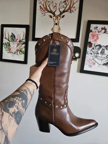 Bota texana couro legítimo 35