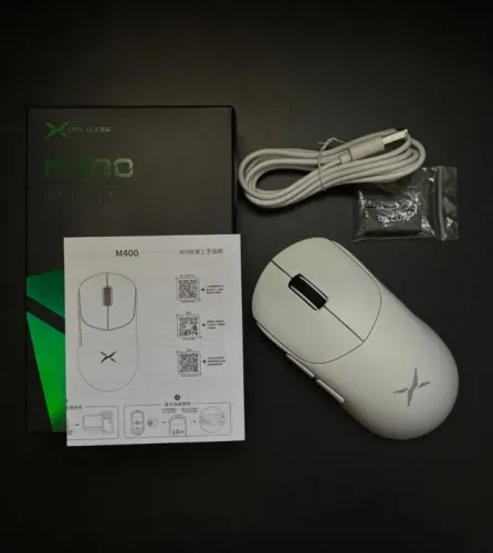 Mouse Gamer DELUX M400 - Branco - 24.000 DPI - 1000hz - PAW3311 (Entregas em Fortaleza!)