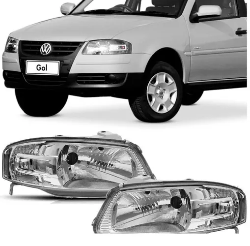 Par Farol Máscara cromada Gol Saveiro Parati G4 Foco Simples dsds