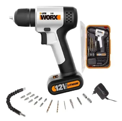 Parafusadeira À Bateria 12v Bivolt C/ Acessórios Wx104.1 Wor