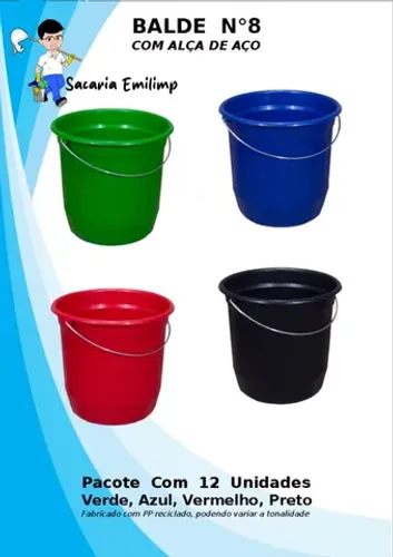 Baldes no atacado 8Lt R$ 4,20