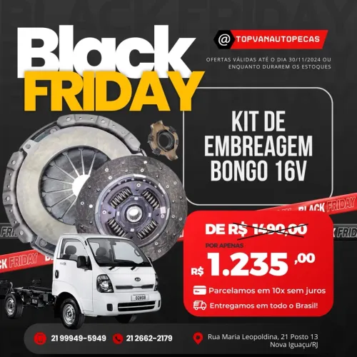 Kit embreagem Kia Bongo K2500 16v / Hyundai Hr 16v 13/.