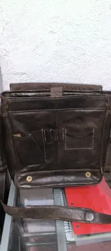 Bolsa de couro legítimo unissex 
