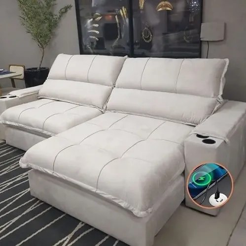 SOFÁ 250M RETRÁTIL E RECLINÁVEL MOLAS ENSACADAS E BONNEL!!! TT421
