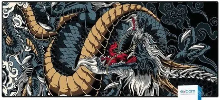 Mouse Pad Gamer Exbom Extra Grande 90x40cm Dragão