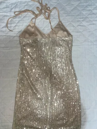 Vestido paete Champagne