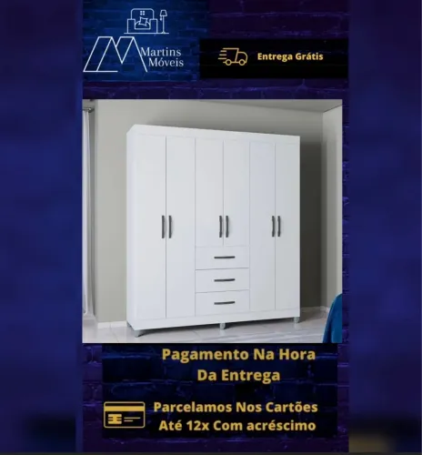 GRANDE PROMOÇÃO*GUARDA ROUPA 6 PORTAS GIGANTE SEVILHA ENTREGA GRÁTIS ACEITA CARTÃO