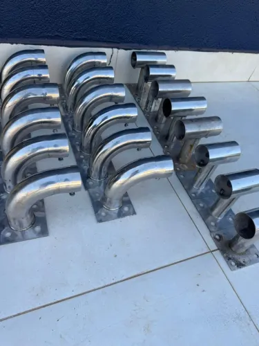 OFERTA_ 30 metros de bate carrinho em aço inox com conexões_ tudo de 2"..