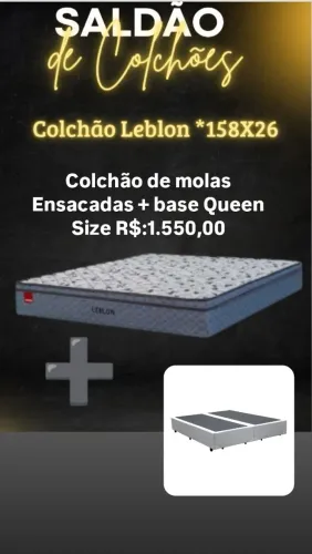 Colchão Leblon Queen 158x26 + Base Queen Size