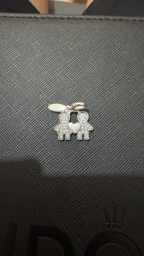 PINGENTE VIVARA - LIFE AMOR CASAL EM PRATA 925 COM PEDRAS INCOLORES
