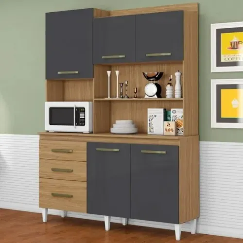 Armário De Cozinha Mila 5 Portas 3 Gavetas -SUPER OFERTA!