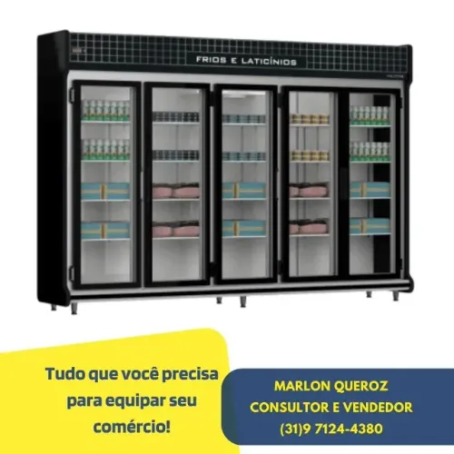 Refrigerador Auto Serviço Polo Frio 5 portas Preto