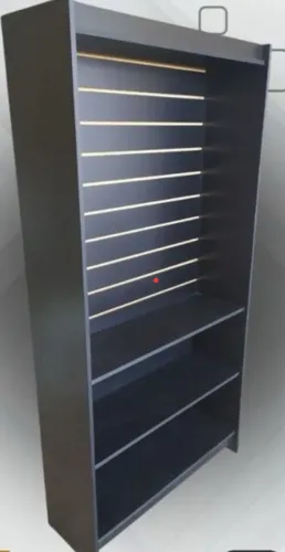 ?Prateleira canaleta preta MDF nova