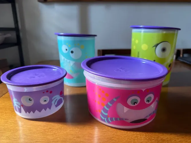 Kit 4 Potes Tupperware Mostrinhos
