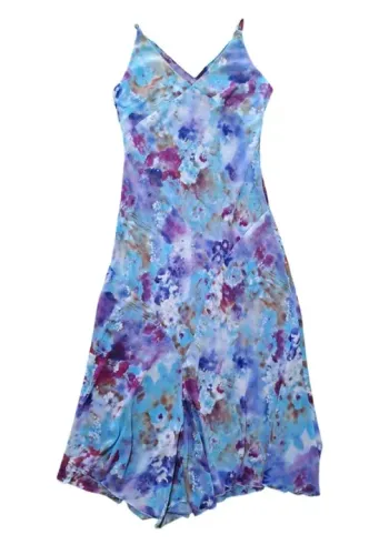 Vestido Azul Floral Transparente (Sem Forro)