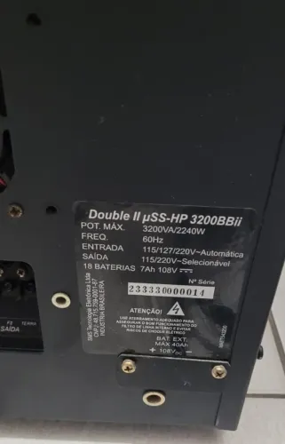 Nobreak SMS Double II uSS-HP3200BBii (retirada de peças)