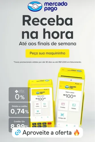 Máquina de cartão pronta entrega mercado pago