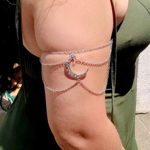 Bracelete Pulseira Arm Chain Boho Chic Lua Crescente Camadas