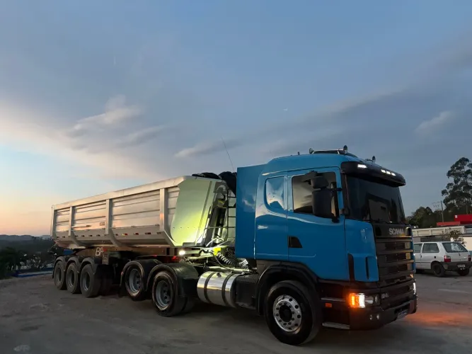 Scania 420 conjunto com caçamba motor novo 