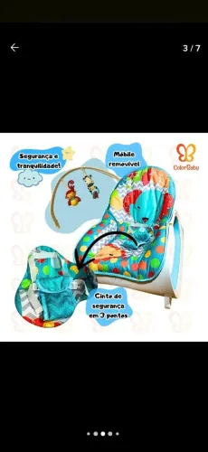 Cadeira de balanço musical e vibratória para bebê