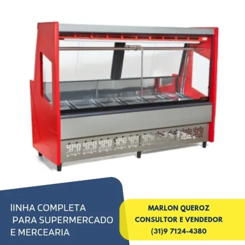 Balcão de Açougue 2M Vidro Reto Polar Luxo