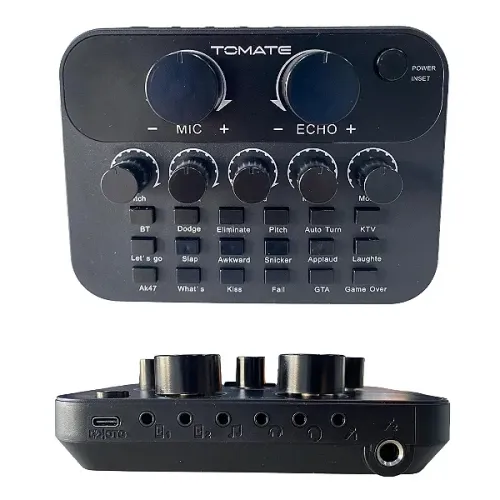 Mesa de Som Digital Tomate MPS-005 - Mixer com Efeitos para Podcast, Live e Karaokê