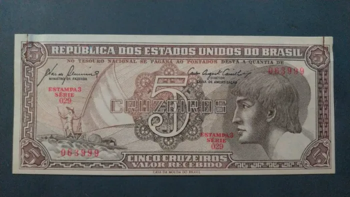 Nota de 5 Cruzeiros Índio.