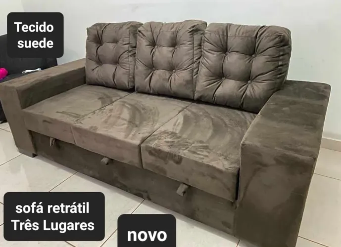 Sofá retrátil de 3 lugares preço de fábrica várias cores 