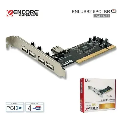 Placa USB PCI 5 portas Encore