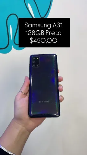 Samsung A31 / 128GB / Preto / R$ 450,00