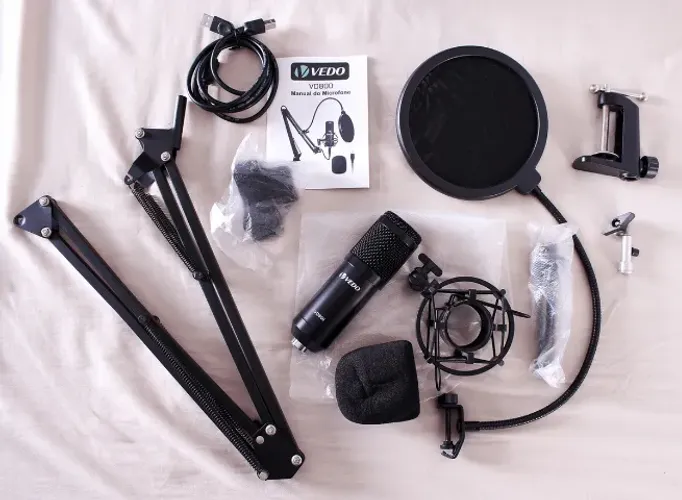 Kit Microfone USB BM800 VEDO Condensador Estúdio Profissional