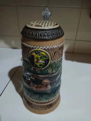 Caneca cerveja porcelana budweiser patos