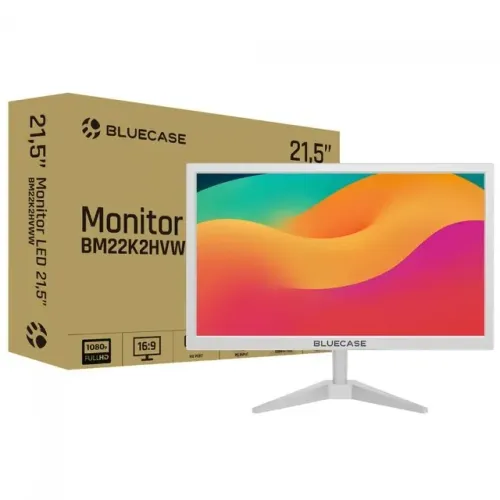 Monitor 21,5" Bluecase Branco, LED, 75Hz, Widescreen 16:9, Full HD, HDMI/VGA/VESA - BM22K2