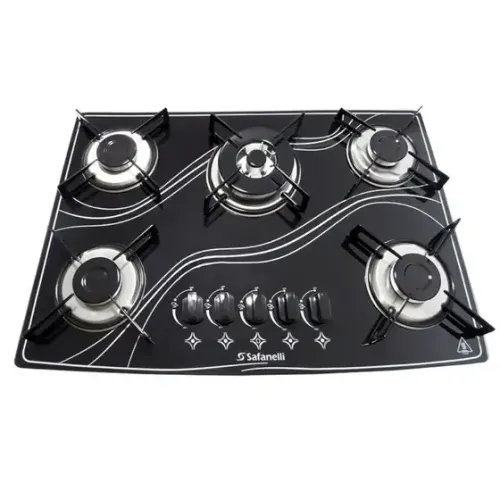 Fogão Cooktop 5 Bocas Preto Tripla Chama Safanelli novo com garantia