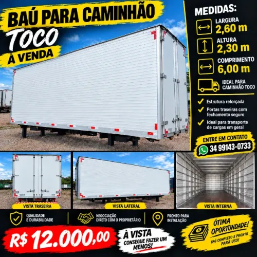 Baú para caminhão toco