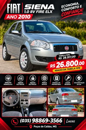 Fiat Siena ELX 1.0 MPI Fire/fire Flex 8V 4P 2010