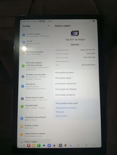 Tablet A9+ 5g, usado e em excelente estado