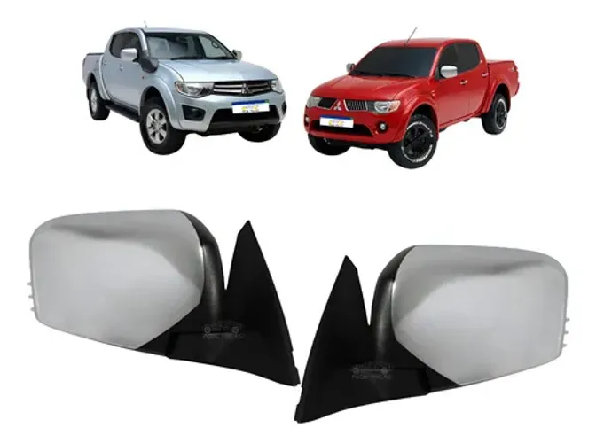 Retrovisor Manual Mitsubishi Triton 2009 A 2017 Cromado Par