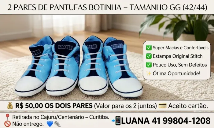 2 pares de pantufa Stitch 