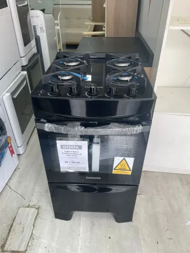 Fogão 4 Bocas Mesa de Vidro Preto Continental Electrolux