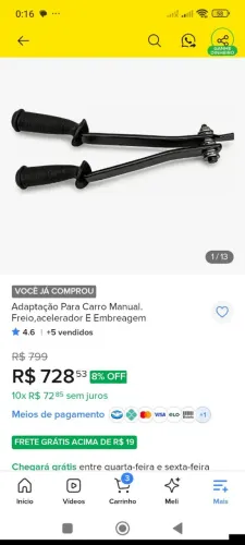 Asselerador e freio PCD