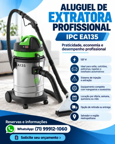 Aluguel de Extratora Profissional IPC EA135 127V - Salvador
