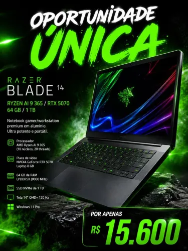 Notebook Razer Blade 14 Ryzen AI 9 + RTX 5070
