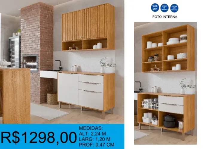 Conjunto em MDF - Compra segura parcele na entrega em até 12x sem juros