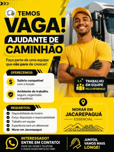 Vaga para ajudante de caminhão 